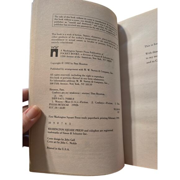 Pam Houston COWBOYS ARE MY WEAKNESS Short Stories Western Lit 0671793888 - Picture 6 of 7